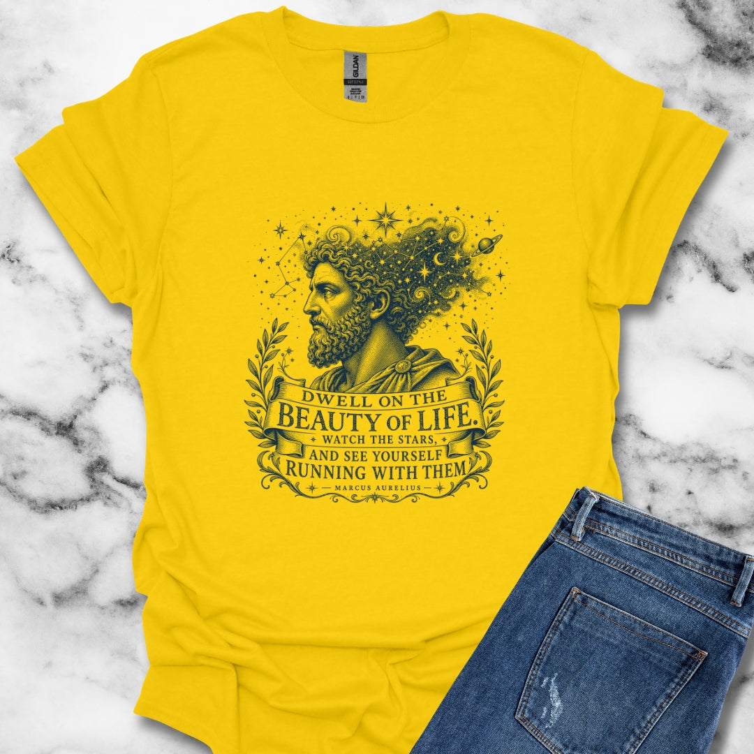Running with the Stars Aurelius Quote T-Shirt