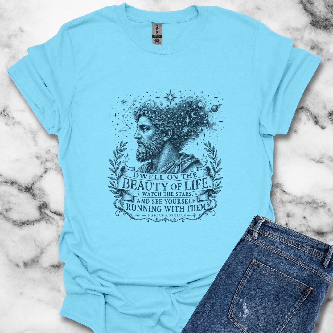 Running with the Stars Aurelius Quote T-Shirt