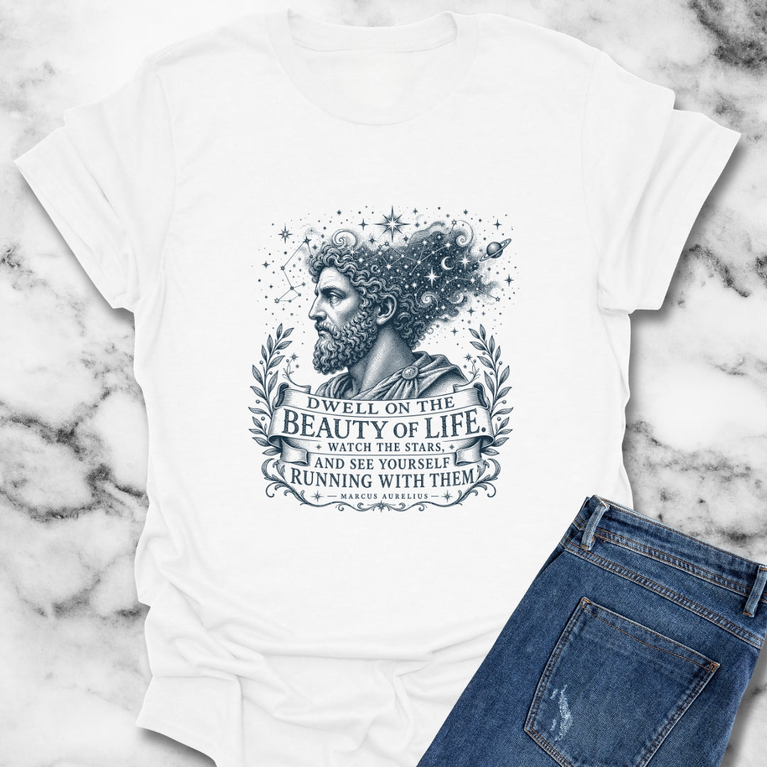 Running with the Stars Aurelius Quote T-Shirt