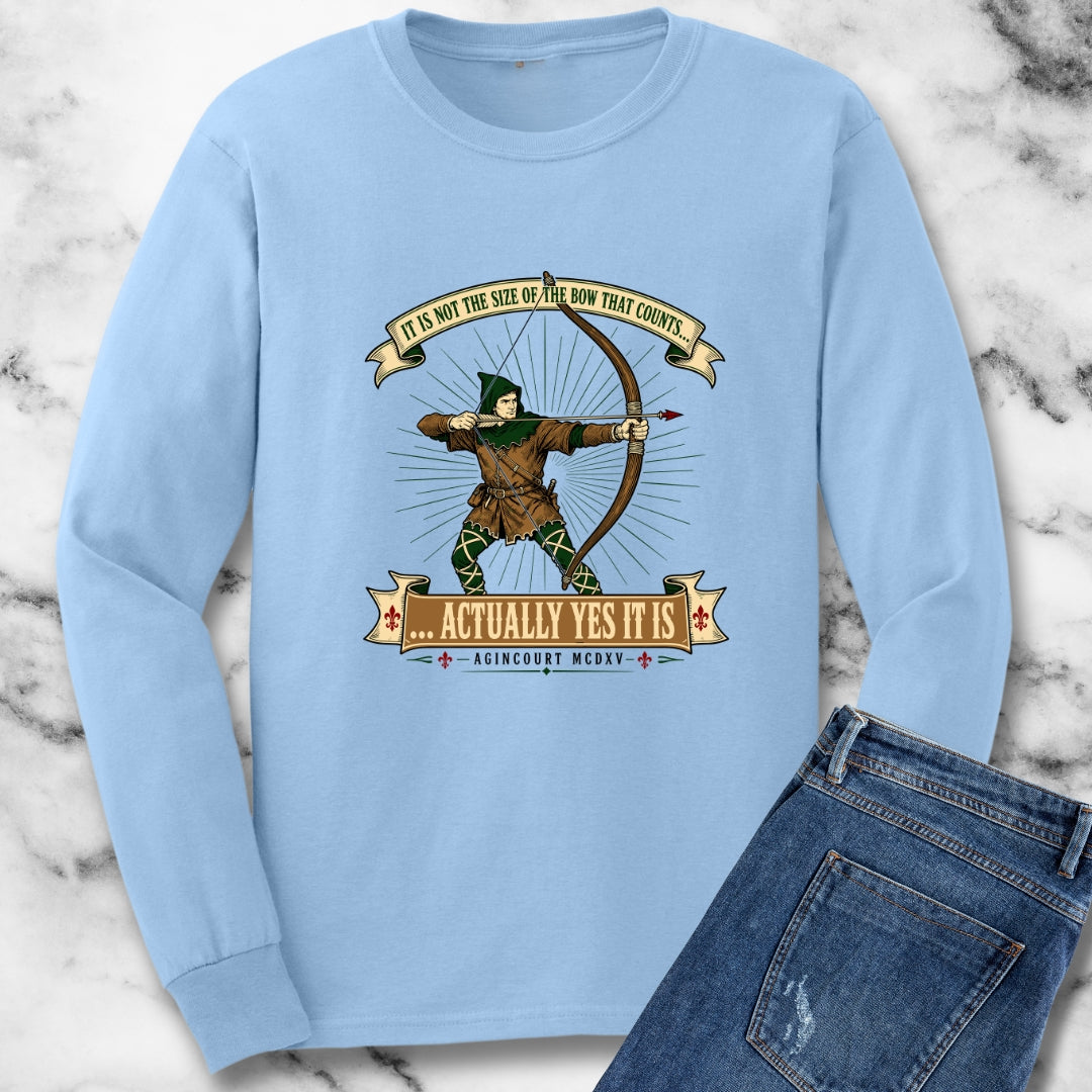Size of the Bow Agincourt Unisex Long Sleeve Tee