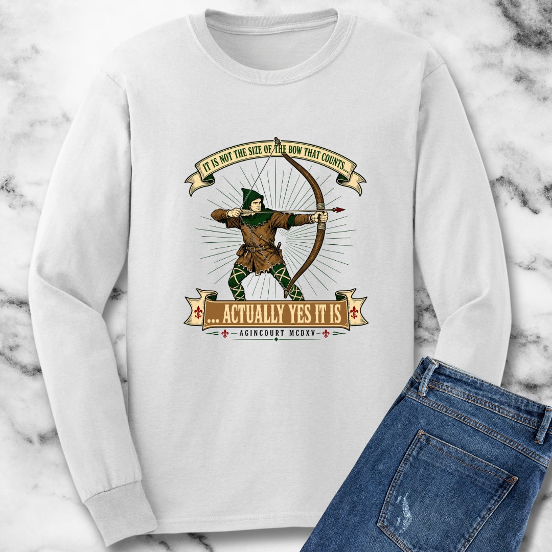 Size of the Bow Agincourt Unisex Long Sleeve Tee