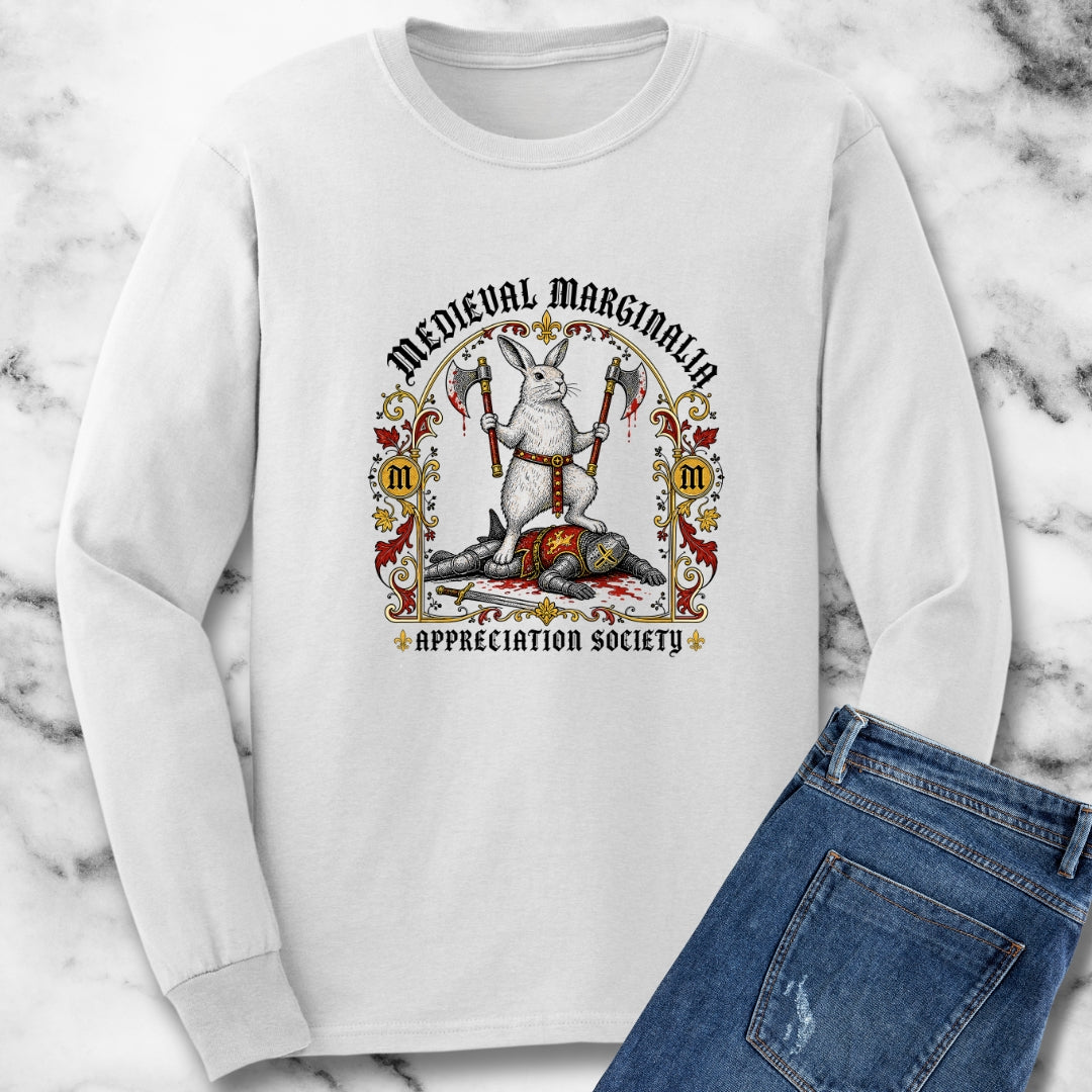 Medieval Marginalia Appreciation Society Rabbit Unisex Long Sleeve Tee