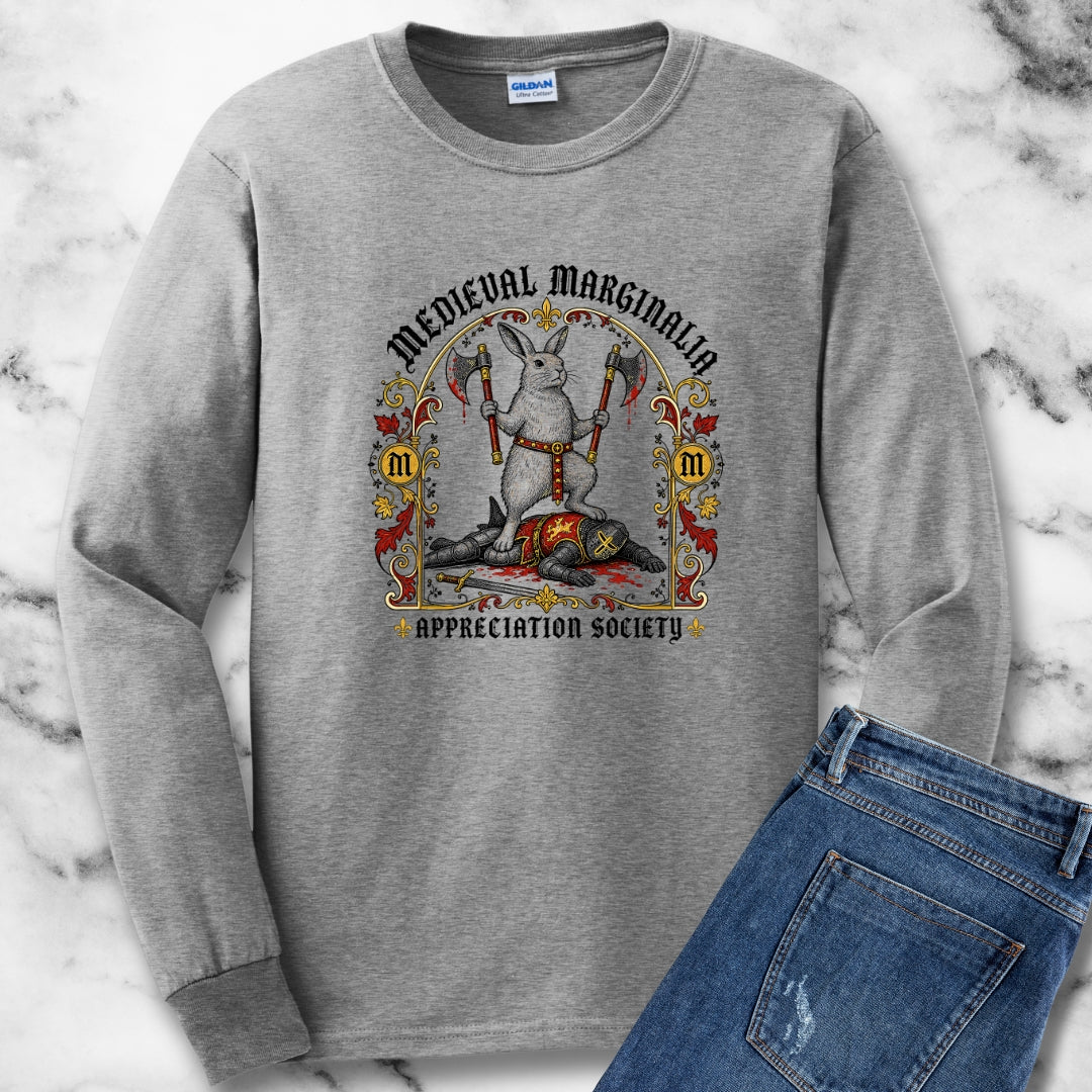 Medieval Marginalia Appreciation Society Rabbit Unisex Long Sleeve Tee