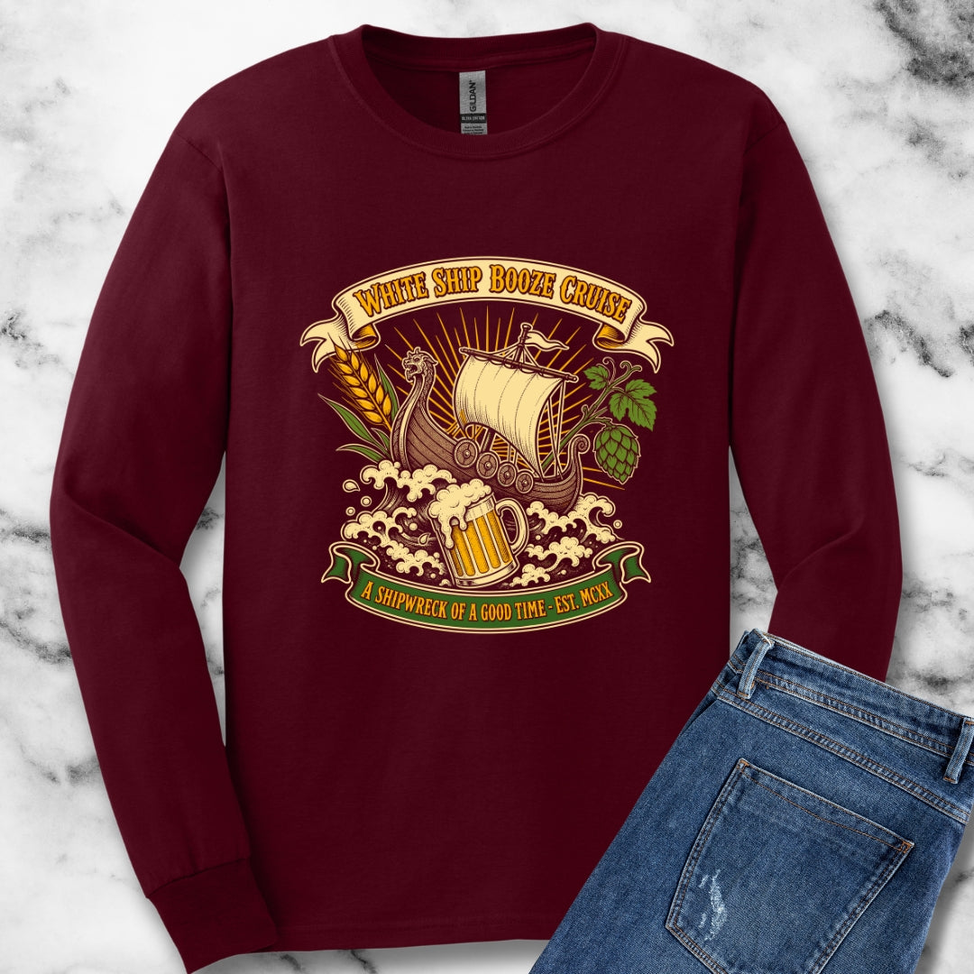 White Ship Booze Cruise Disaster Unisex Long Sleeve Tee