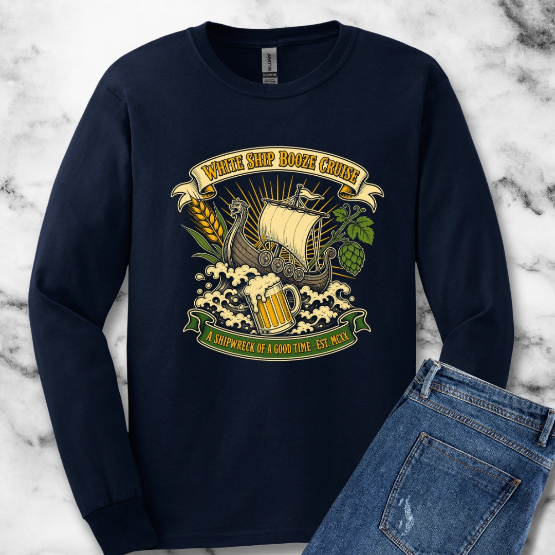 White Ship Booze Cruise Disaster Unisex Long Sleeve Tee