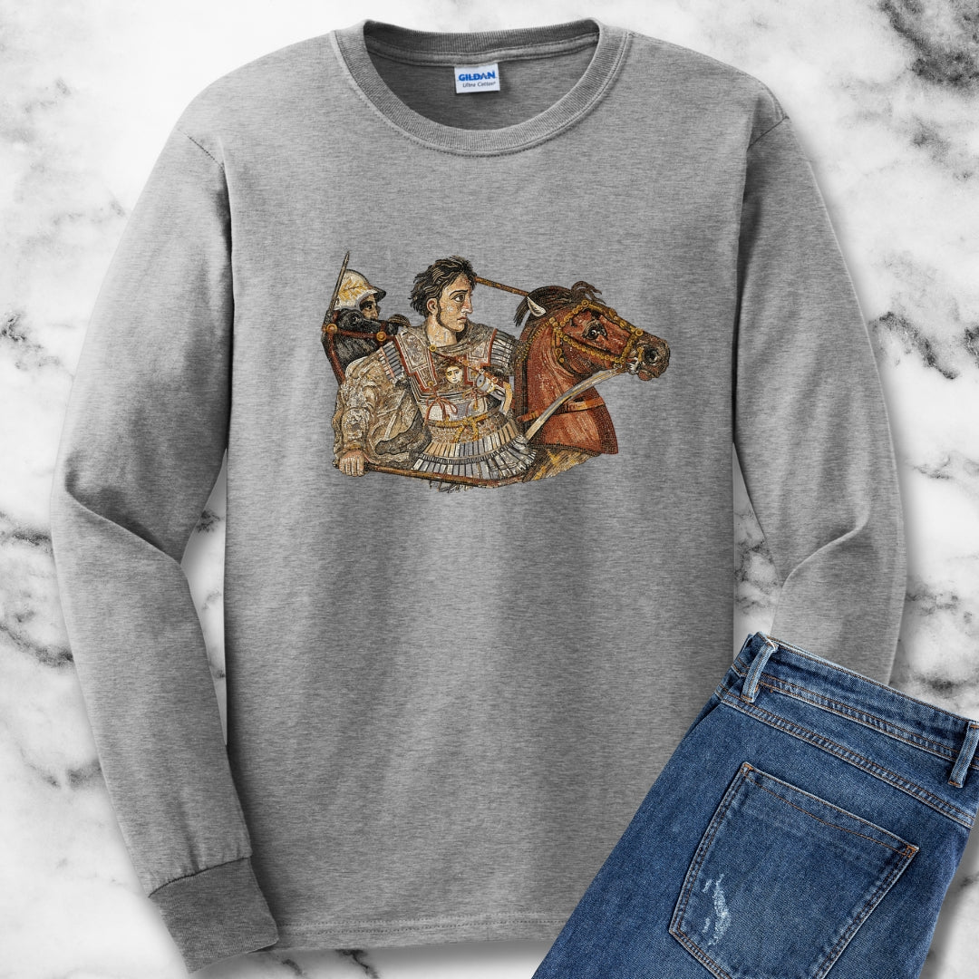 Alexander the Great Pompeii Mosaic Unisex Long Sleeve Tee