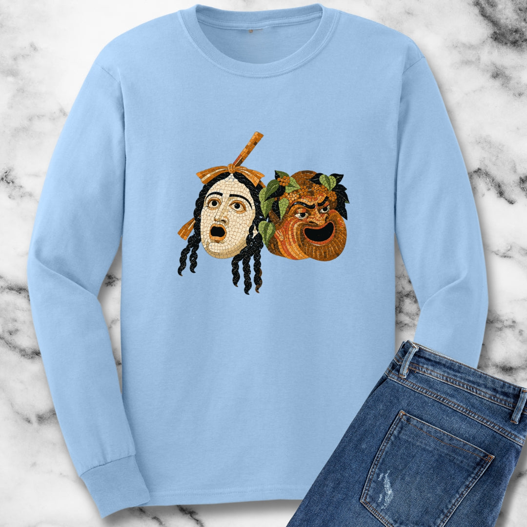 Theatre Masks Pompeii Mosaic Unisex Long Sleeve Tee