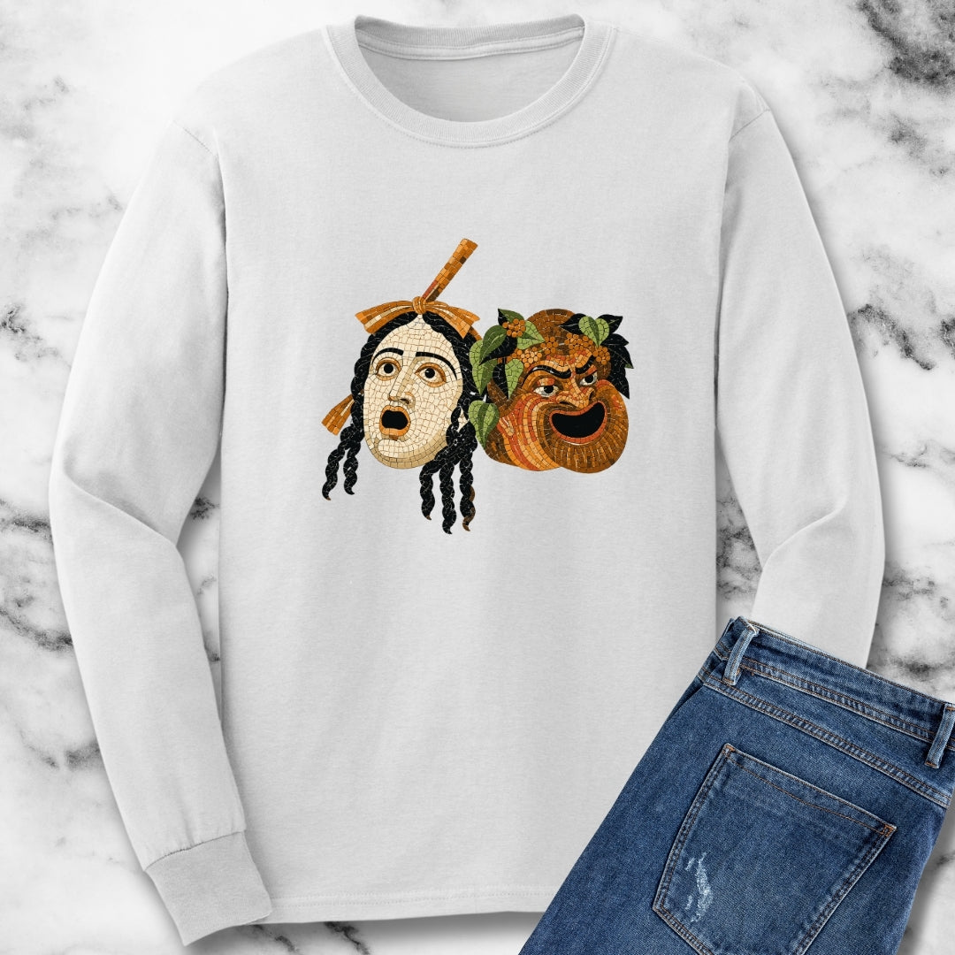 Theatre Masks Pompeii Mosaic Unisex Long Sleeve Tee