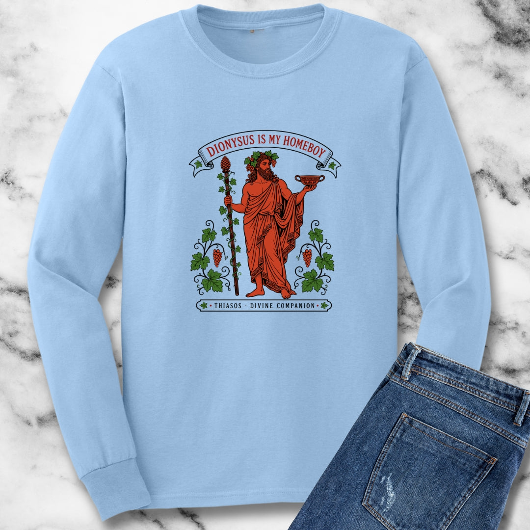 Dionysus is Homeboy Thiasos Unisex Long Sleeve Tee