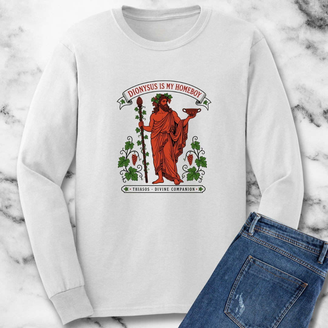 Dionysus is Homeboy Thiasos Unisex Long Sleeve Tee
