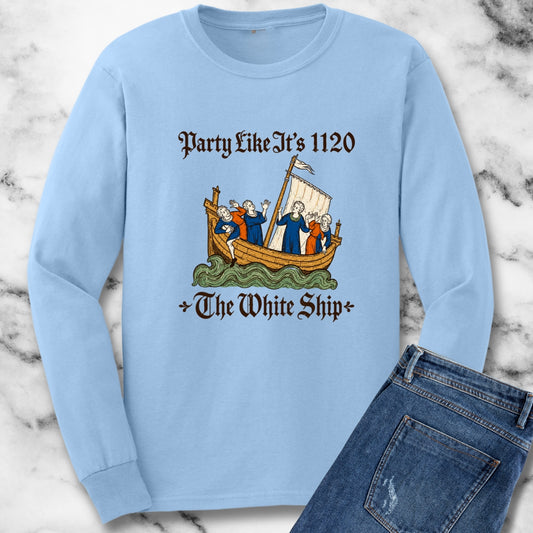 White Ship Party Like It's 1120 Unisex Long Sleeve Tee