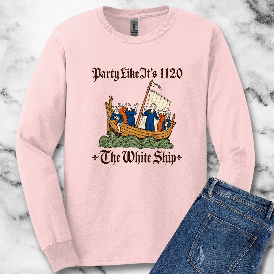 White Ship Party Like It's 1120 Unisex Long Sleeve Tee