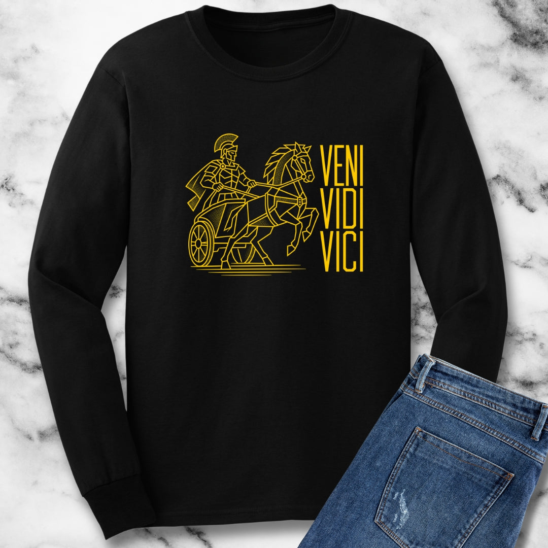 Veni Vidi Vici Line Art Charioteer Unisex Long Sleeve Tee
