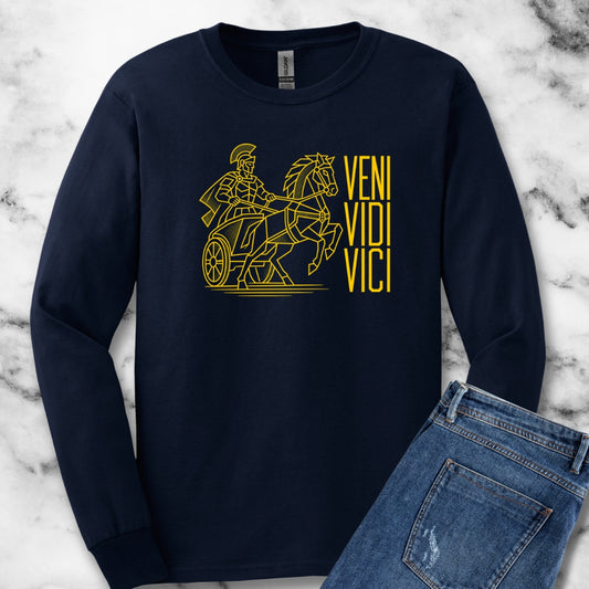 Veni Vidi Vici Line Art Charioteer Unisex Long Sleeve Tee