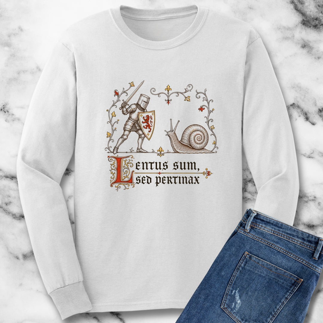 Knight vs Snail Marginalia Light Unisex Long Sleeve Tee