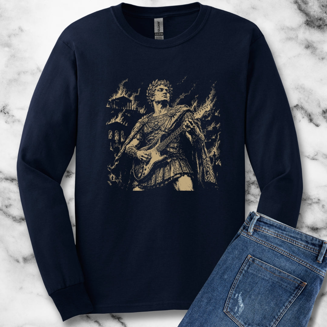 Nero Playing Guitar Unisex Long Sleeve Tee