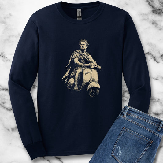 Julius Caesar on Vespa Unisex Long Sleeve Tee