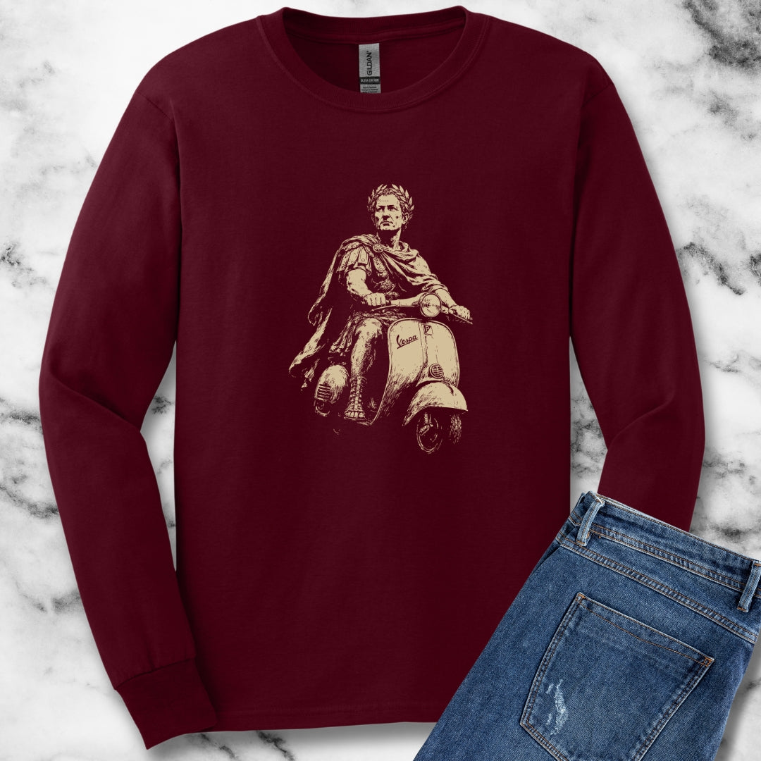 Julius Caesar on Vespa Unisex Long Sleeve Tee