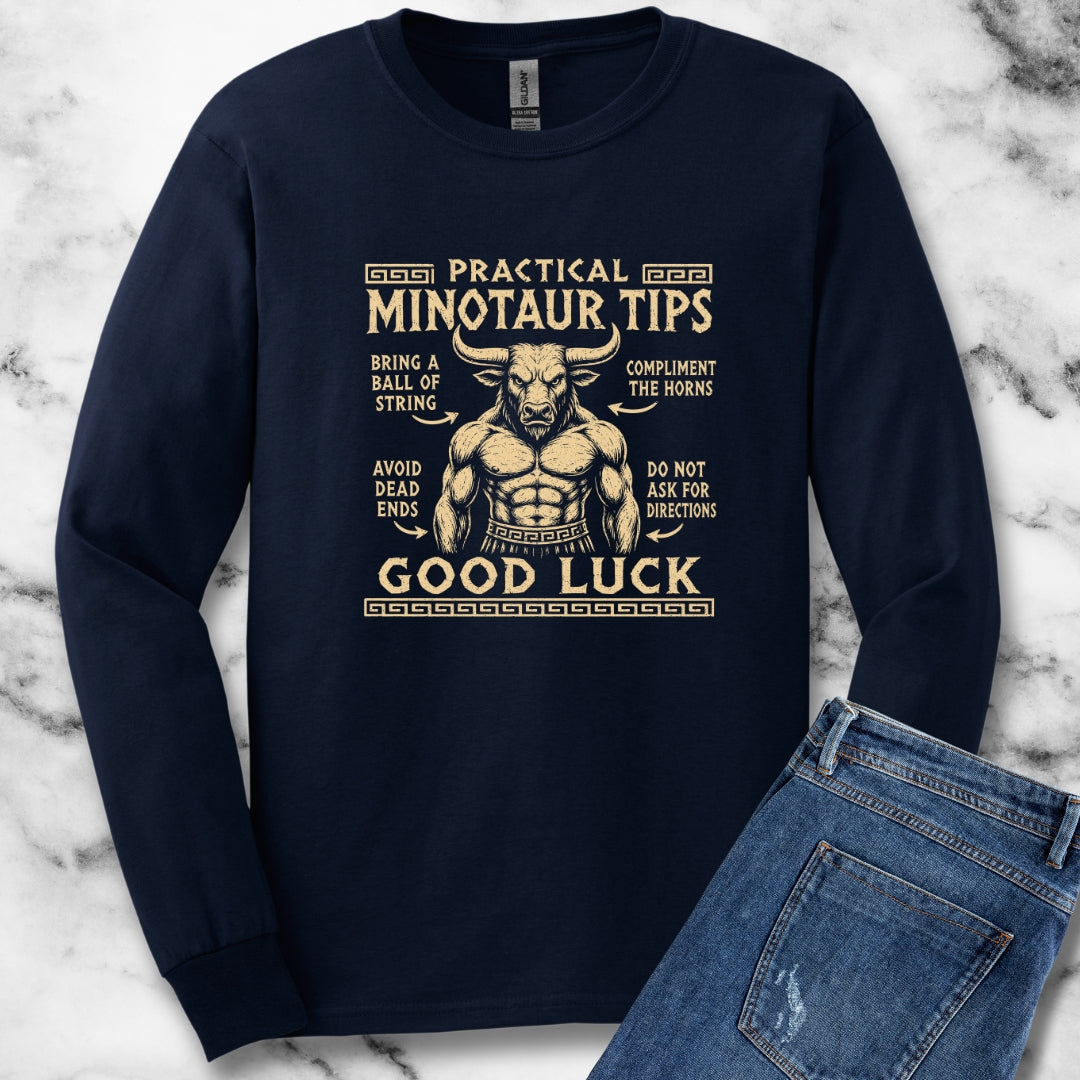 Practical Minotaur Tips Unisex Long Sleeve Tee