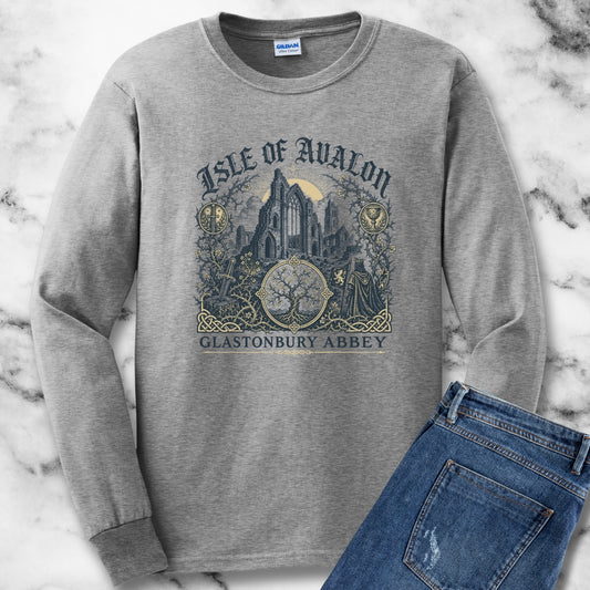 Glastonbury Abbey Isle of Avalon Unisex Long Sleeve Tee