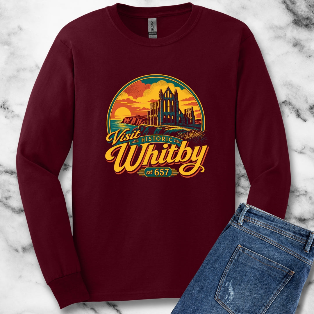 Visit Whitby Abbey Unisex Long Sleeve Tee