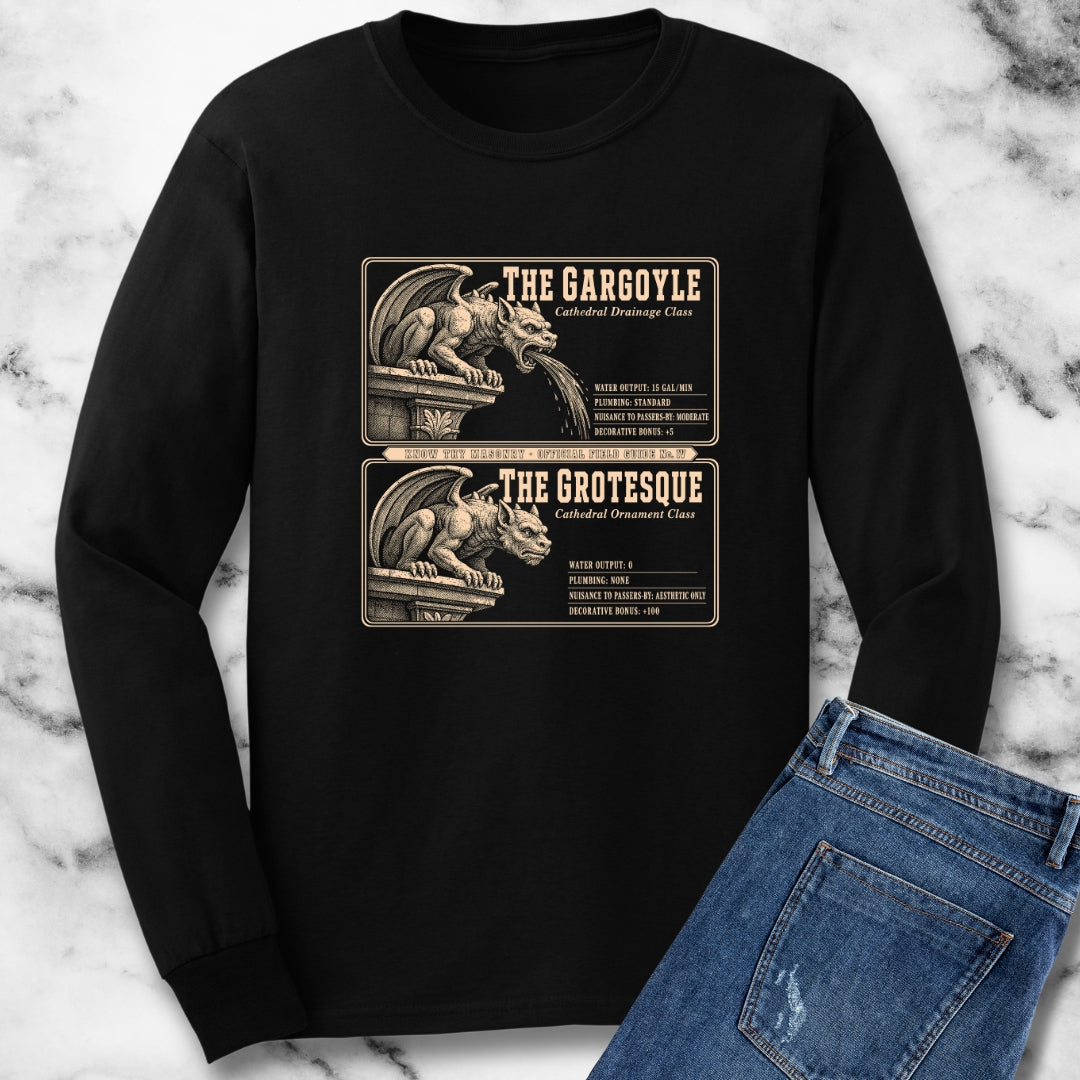 Gargoyle vs Grotesque Field Guide Unisex Long Sleeve Tee