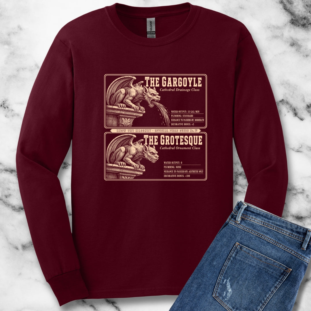 Gargoyle vs Grotesque Field Guide Unisex Long Sleeve Tee
