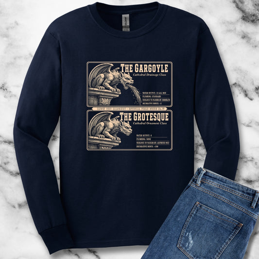 Gargoyle vs Grotesque Field Guide Unisex Long Sleeve Tee