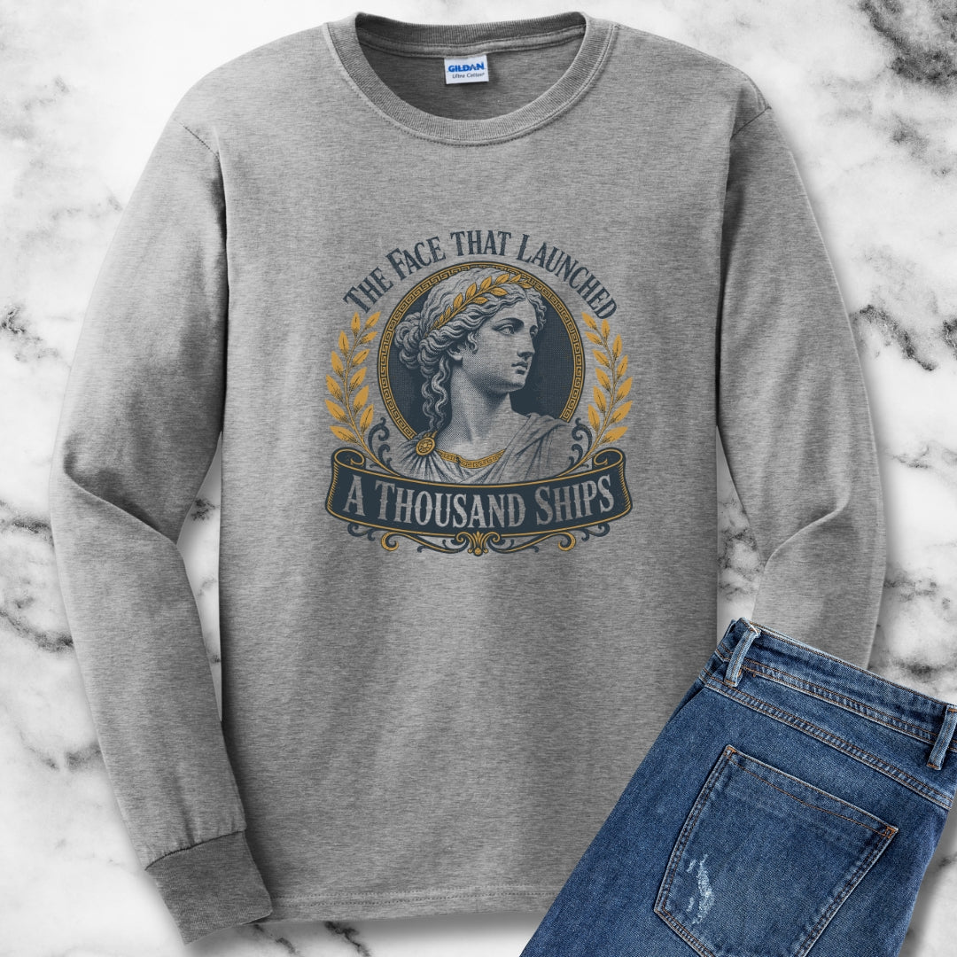 Helen of Troy Face a Thousand Ships Unisex Long Sleeve Tee