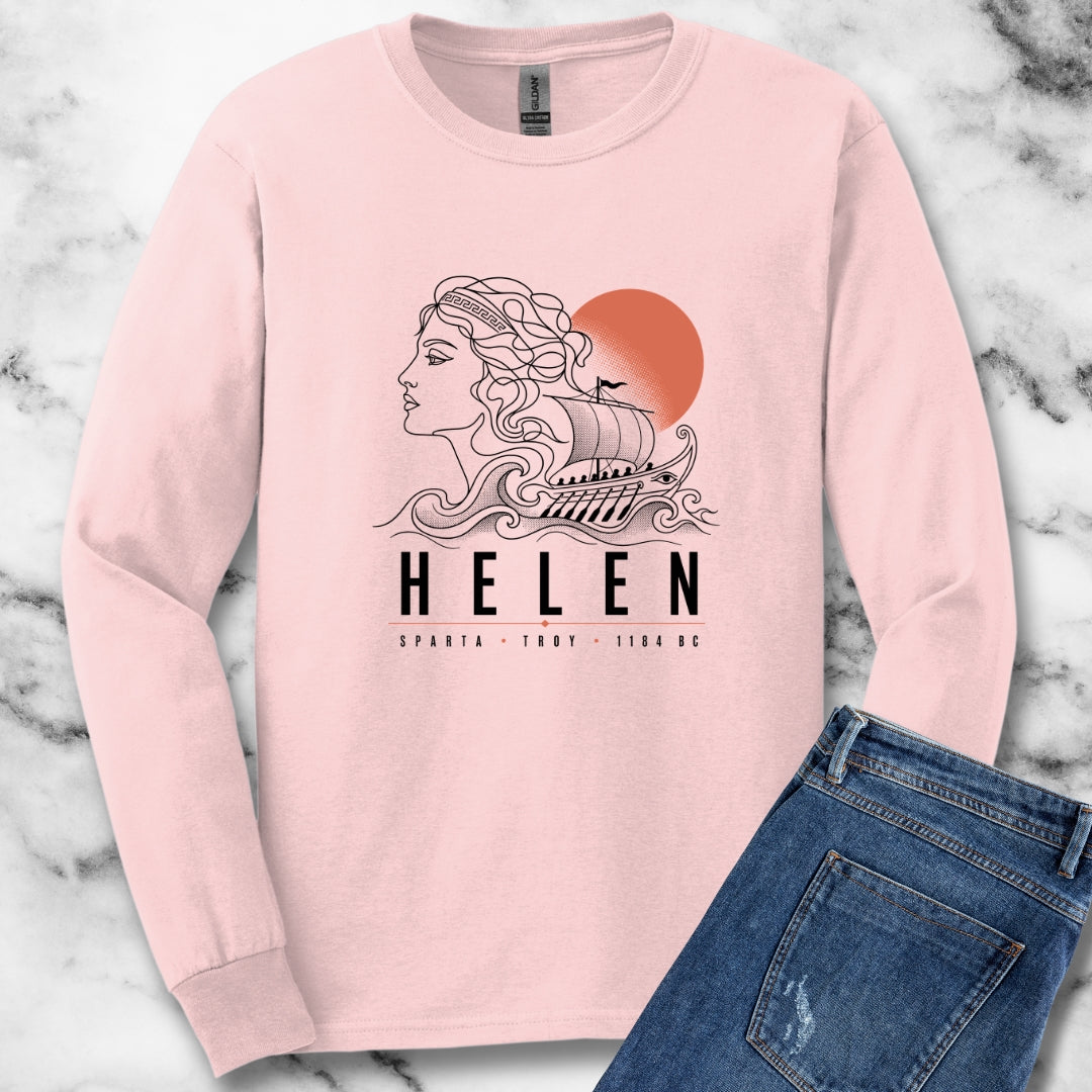 Helen of Troy Line Art Unisex Long Sleeve Tee