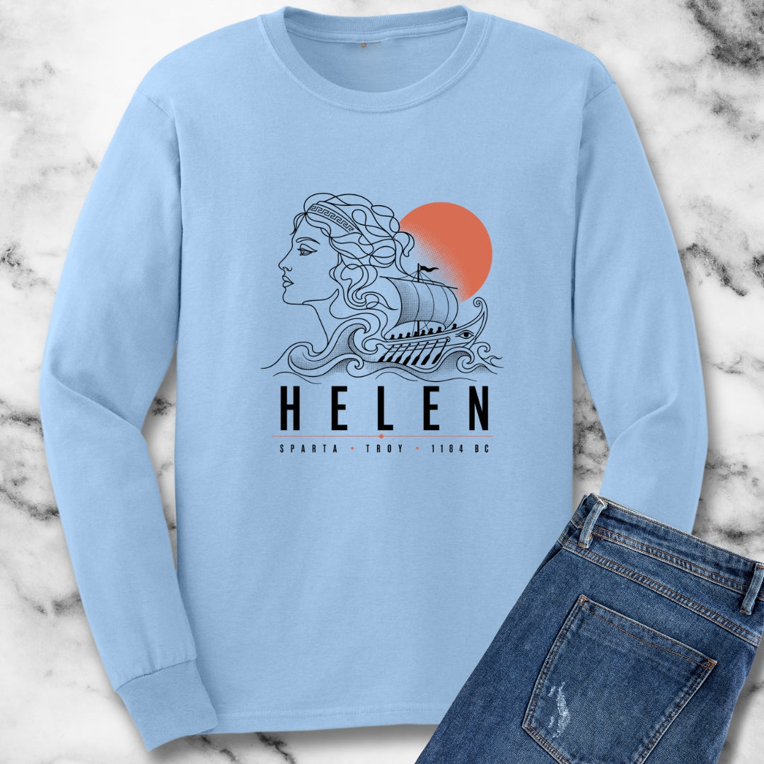 Helen of Troy Line Art Unisex Long Sleeve Tee