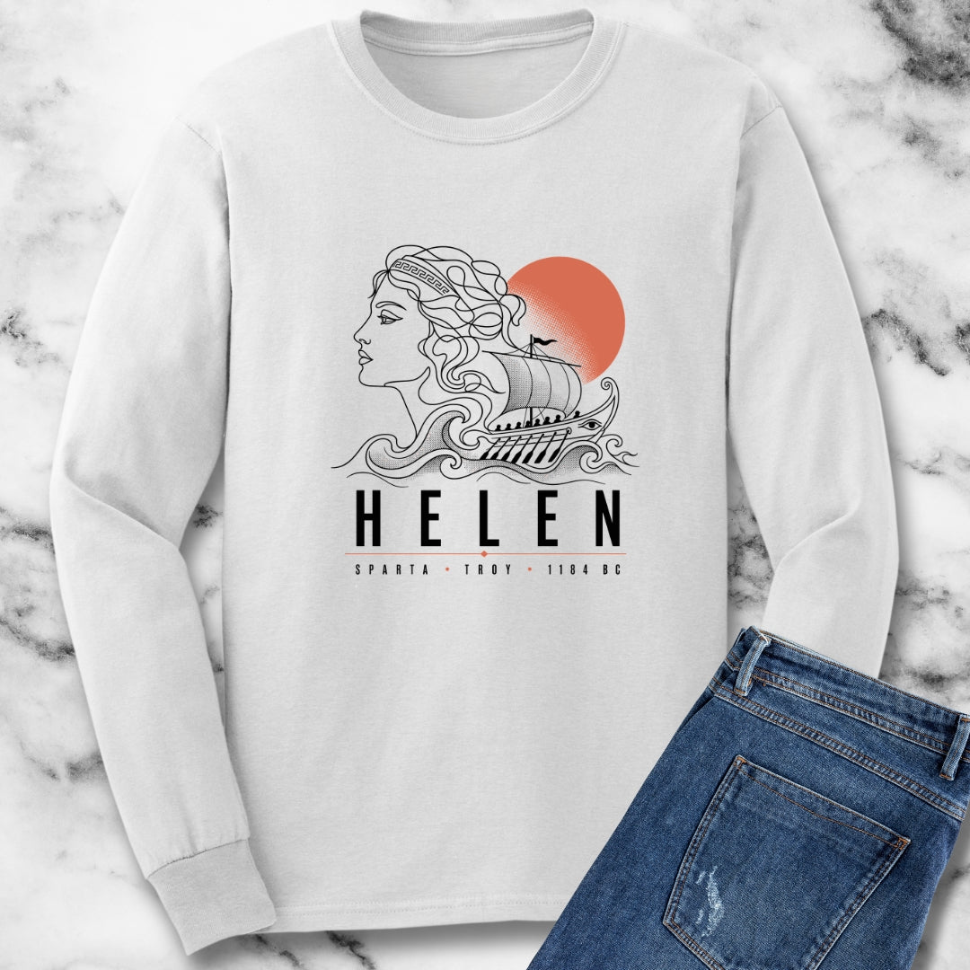 Helen of Troy Line Art Unisex Long Sleeve Tee