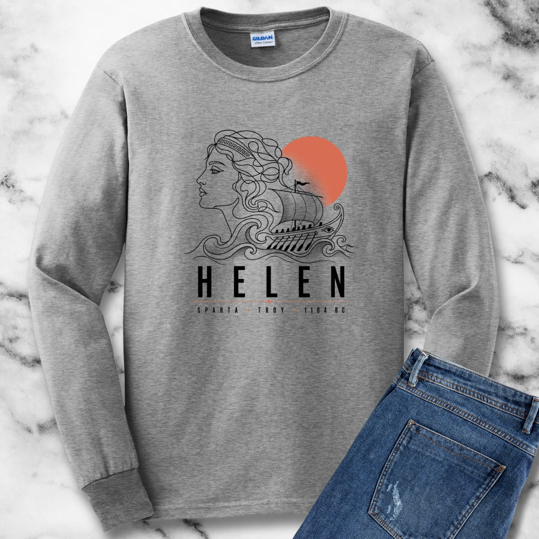 Helen of Troy Line Art Unisex Long Sleeve Tee
