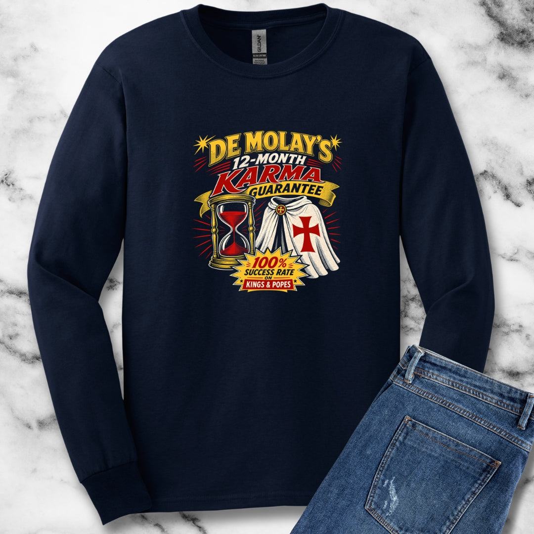 Curse of De Molay Templar Karma Long Sleeve Tee