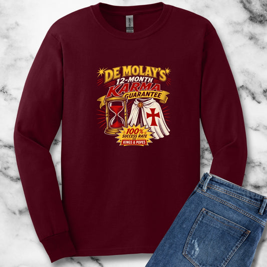 Curse of De Molay Templar Karma Long Sleeve Tee