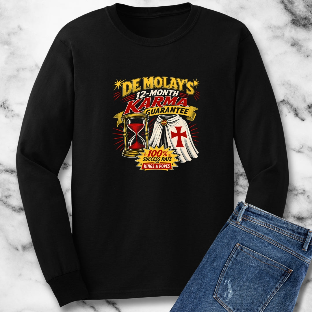 Curse of De Molay Templar Karma Long Sleeve Tee