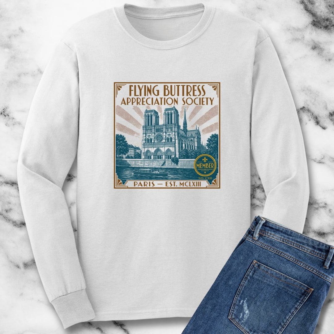 Flying Buttress Appreciation Art Nouveau Unisex Long Sleeve Tee