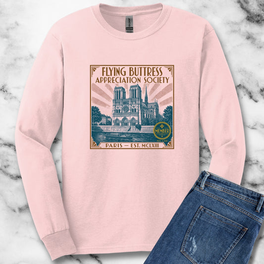 Flying Buttress Appreciation Art Nouveau Unisex Long Sleeve Tee