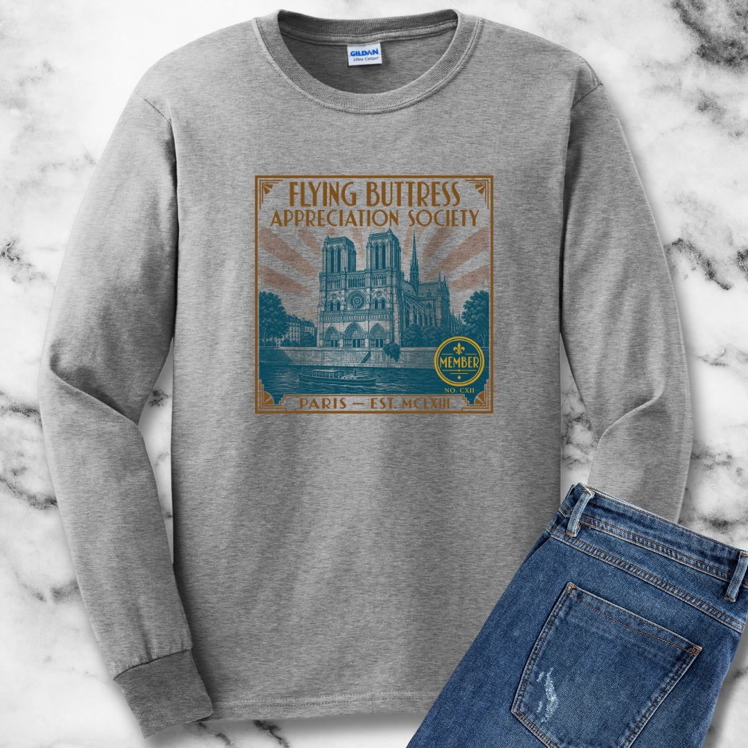 Flying Buttress Appreciation Art Nouveau Unisex Long Sleeve Tee