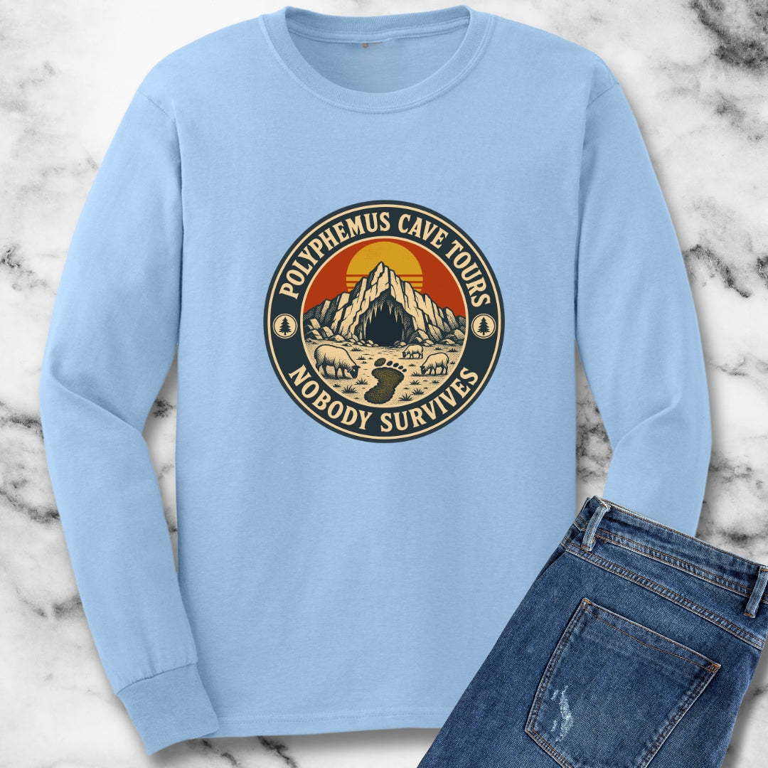 Polyphemus Cave Tours Nobody Survives Unisex Long Sleeve Tee