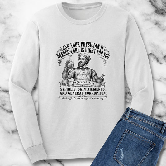 Mercury Cure Renaissance Pharma Ad Unisex Long Sleeve Tee