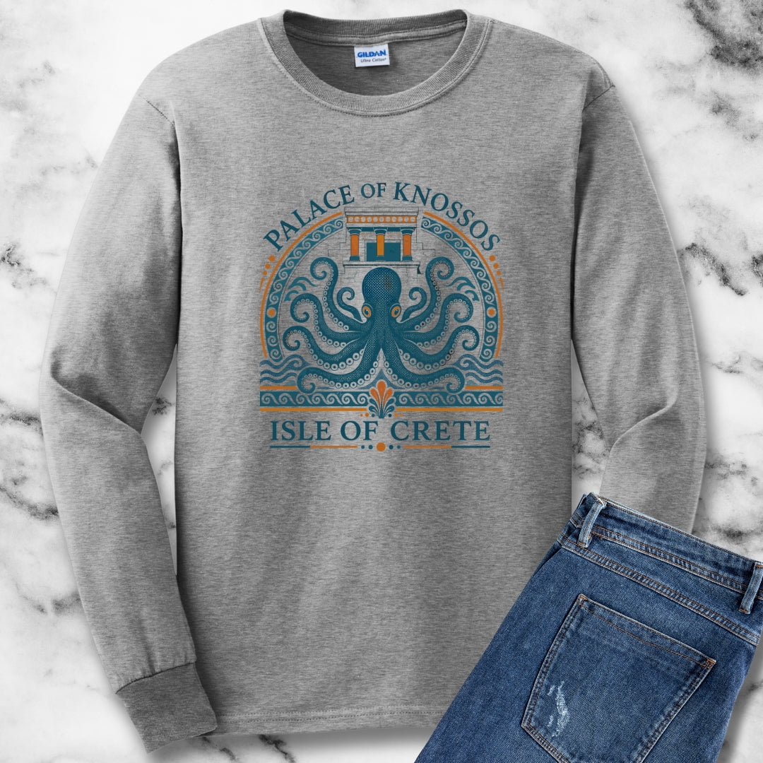Palace of Knossos Octopus Unisex Long Sleeve Tee