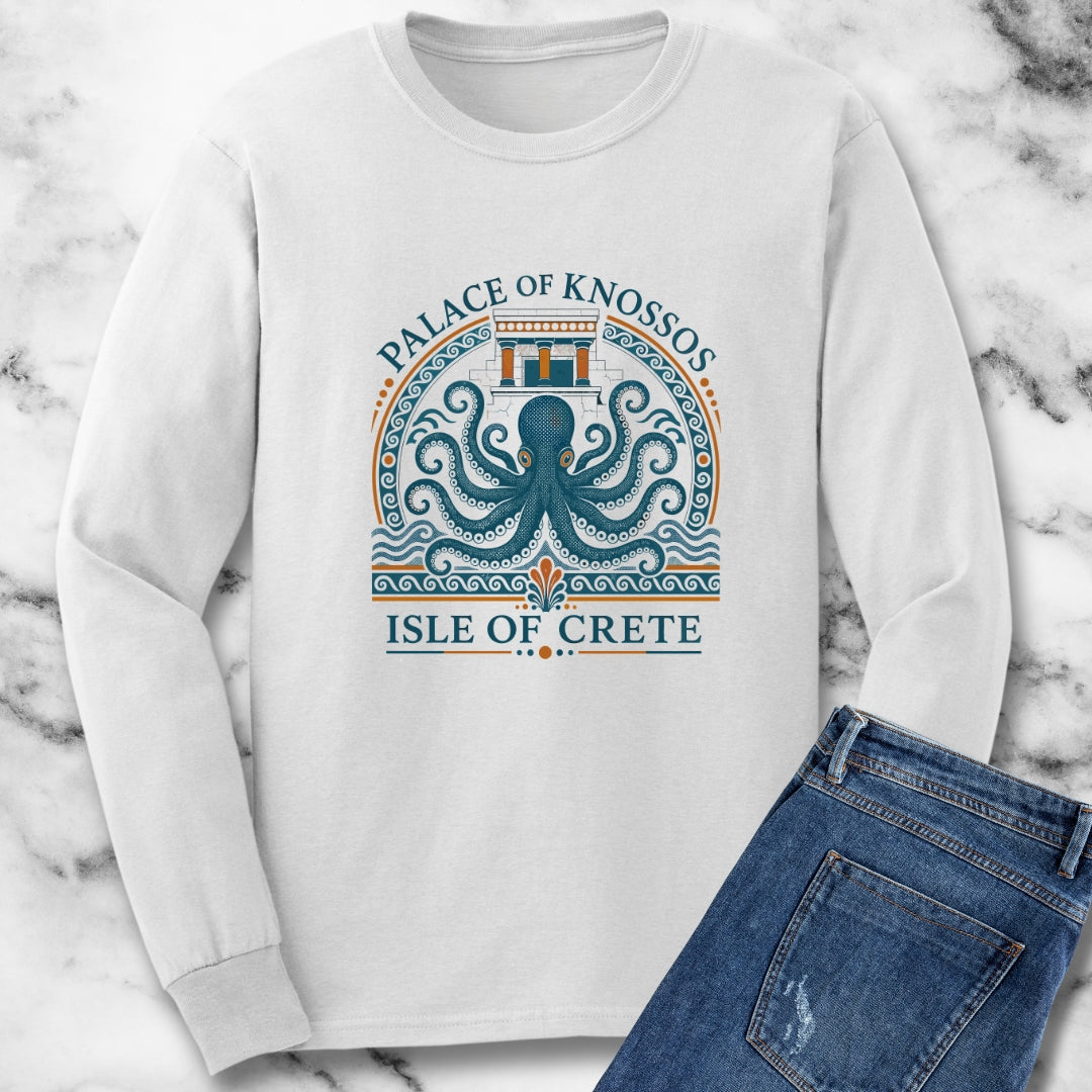 Palace of Knossos Octopus Unisex Long Sleeve Tee