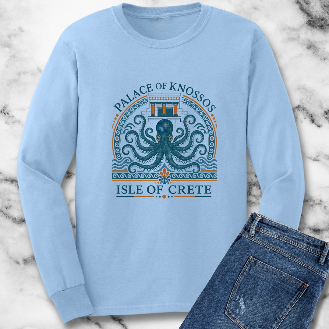 Palace of Knossos Octopus Unisex Long Sleeve Tee