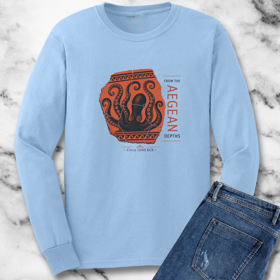 Minoan Octopus Pottery Sherd Unisex Long Sleeve Tee