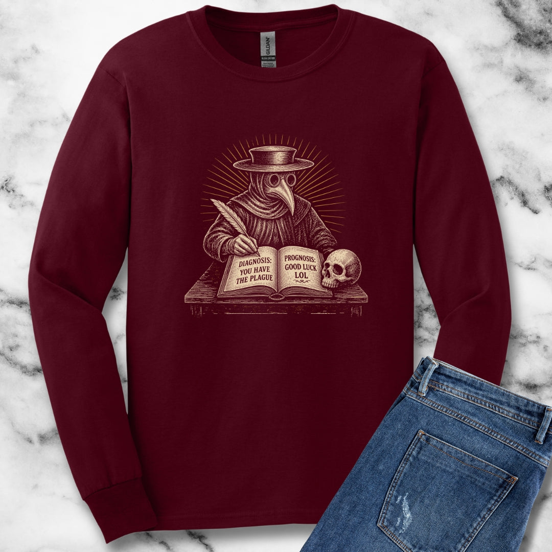Plague Doctor Prognosis Unisex Long Sleeve Tee