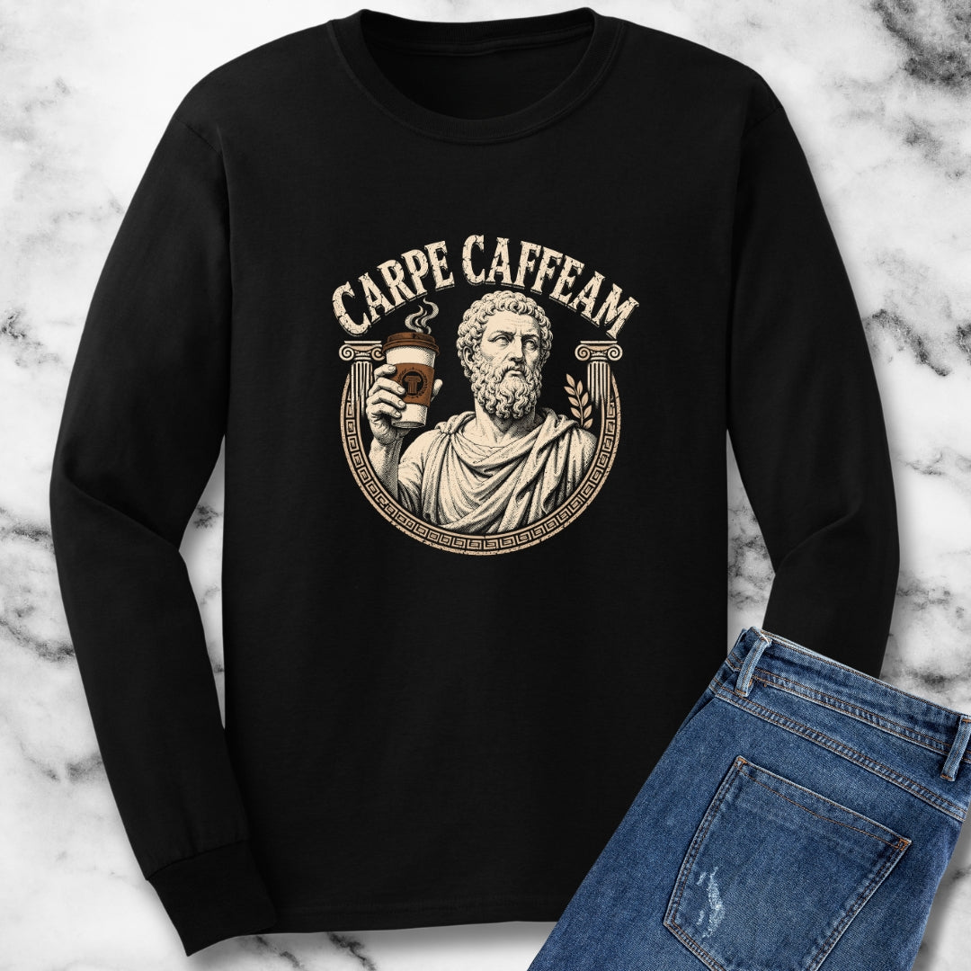 Carpe Caffeam Coffee Unisex Long Sleeve Tee