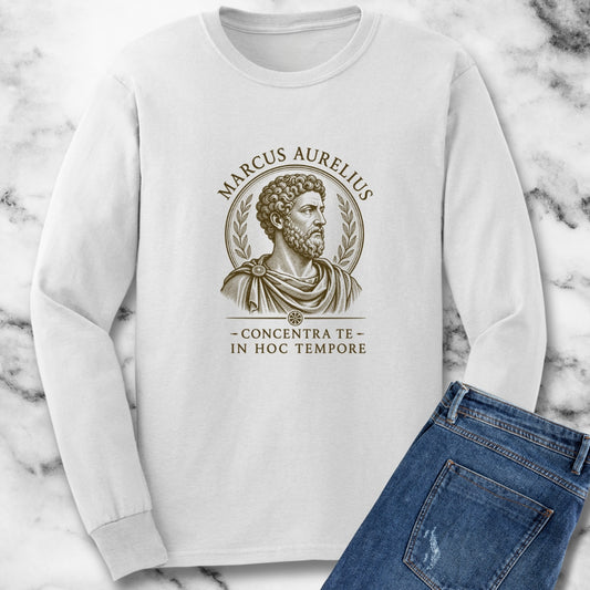 Marcus Aurelius Focus on Present Unisex Long Sleeve Tee