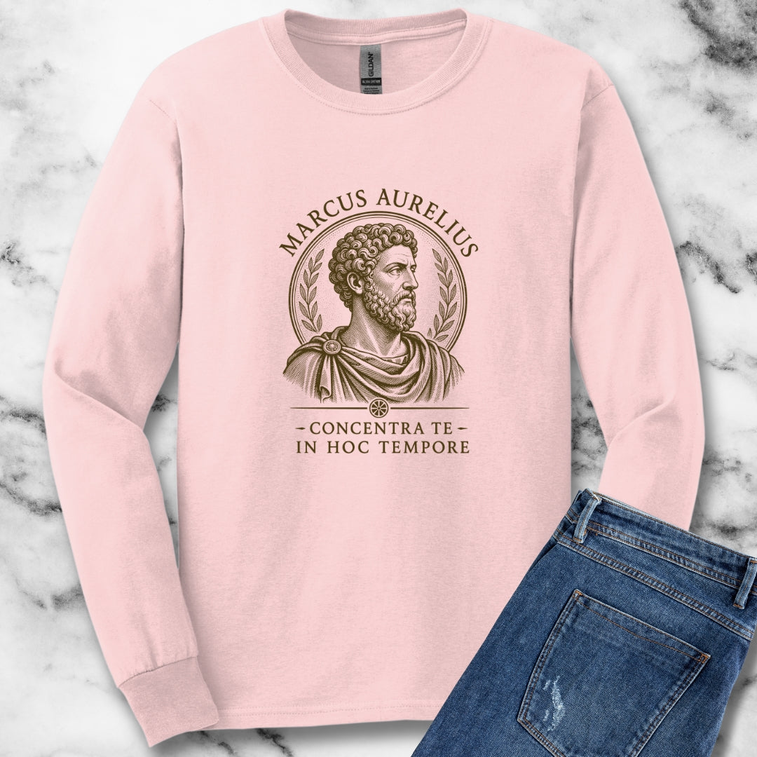 Marcus Aurelius Focus on Present Unisex Long Sleeve Tee
