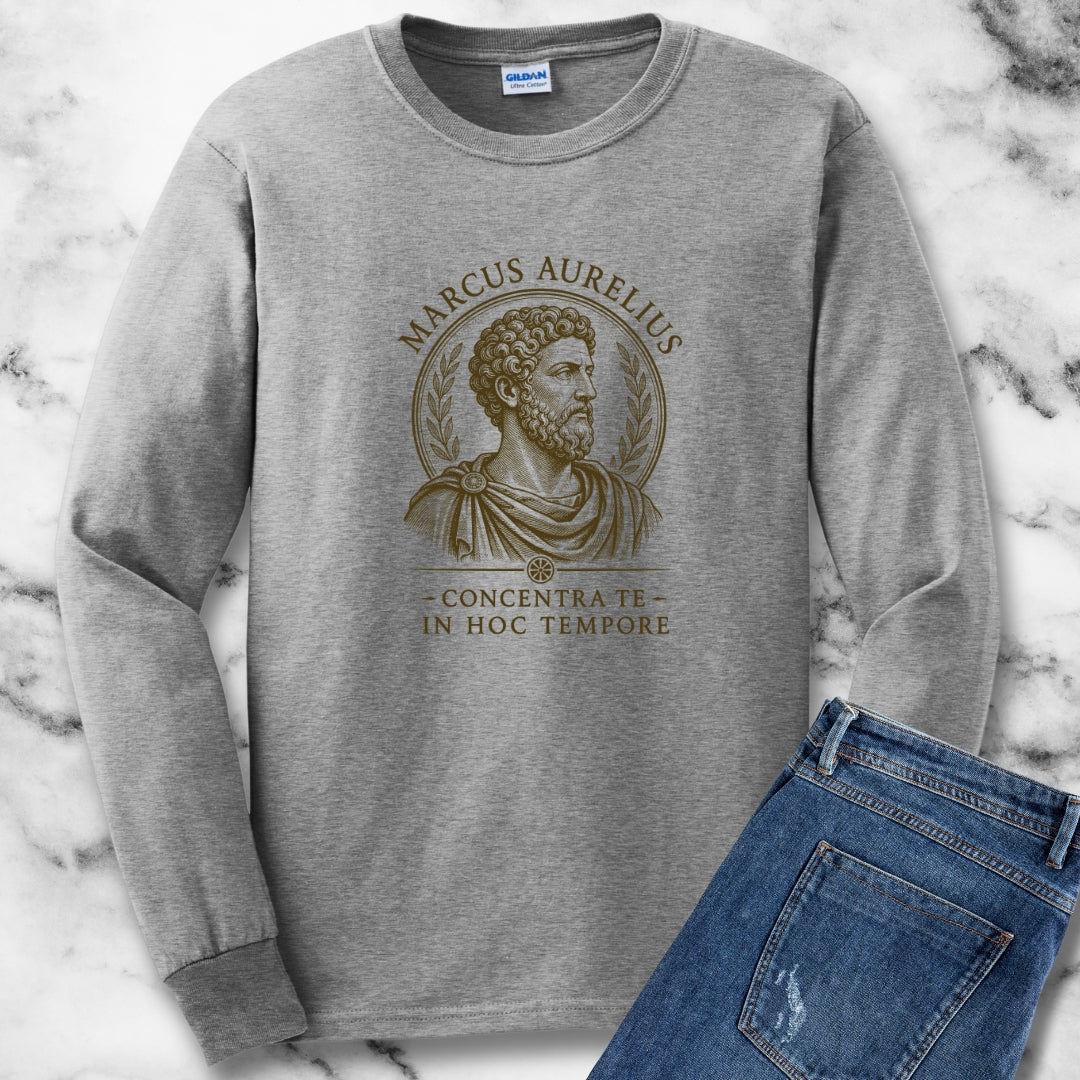 Marcus Aurelius Focus on Present Unisex Long Sleeve Tee